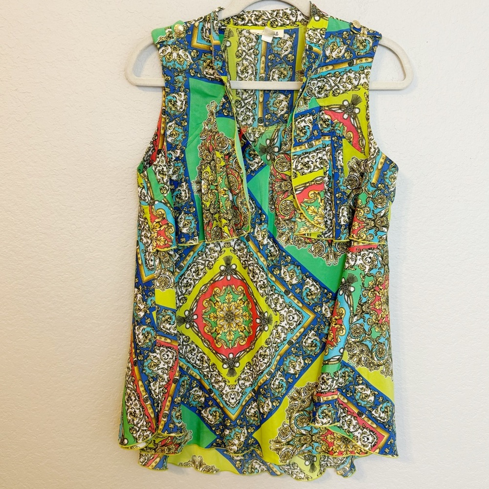 Cousin Earl Colorful Ruffle Tank size Medium‎